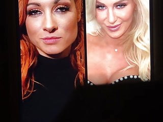 WWE Becky Lynch &amp; Charlotte Flair DOUBLE Cum Tribute 