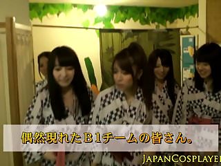 Cosplay kimono nippon babes fucking in group 