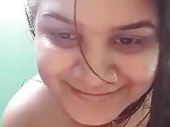 indian big boobs chubby girl after bath