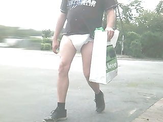 Me exposed diaper in publicly