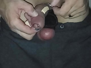 Releasing my big uncut dick from it&#039;s toys worn all day!