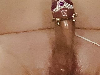 Jewelled cock ring  masturbation 2