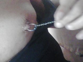 Chain in my pircing nipple
