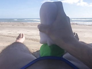 fucking pocket pussy at the beach in arroyman thong