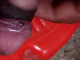 Peeling the foreskin of my cock