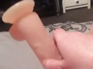 masterbating with suction cup dildo