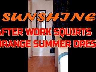 &#039;SUNSHINE&#039; AFTER WORK SQUIRTS ORANGE SUMMER DRESS
