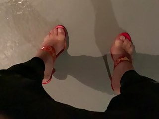Cuming a lot wearing my red heels