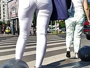 Spy white jeans sexy ass woman romanian