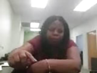 Black Woman Masterbating at Work
