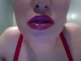 Luscious Lips, Red Lips, JOI, Close up