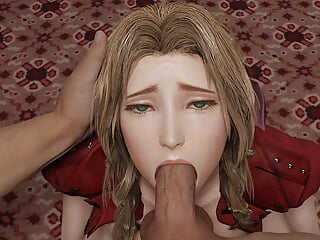 Aerith Delicious Hot Blowjob (Beautiful Girl Blonde Blowjob Big Cock, Final Fantasy 3D Hentai Porn) gamingarzia
