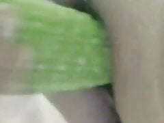 Nida Ali putting big cucumber in pussy and asshole