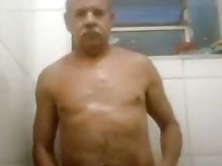 Brazilian Grandpa On The Bath...