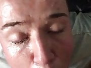 Painting his fucking face with cum 5