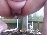 SBB - Chubby pees in garden
