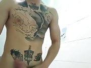 handsome asian twink shows his body & hard-on on cam (16'')