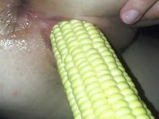 Fucking my friend with a corn on the cob