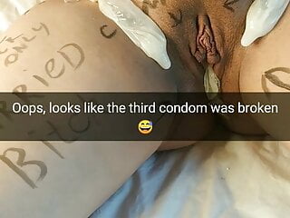 Bbw Creampie Milf video: Third condom was broken and my wife takes a cheating creampie