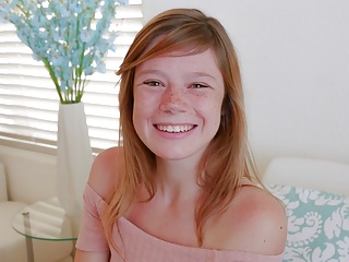 Cute Teen Redhead With Freckles asms During Casting POV