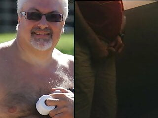 Bearded daddy caught pissing...