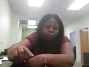 Black Woman Masterbating at Work