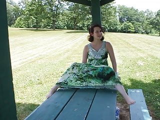 Hayley Gets Caught Masturbating on Picnic Table