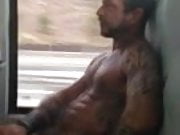 nude guy in the bus