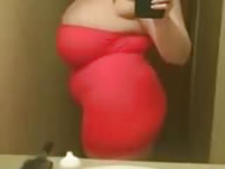 Bbw red tight dress...