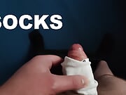 This Guy wanking his Cock with Sisters dirty and stinky Socks
