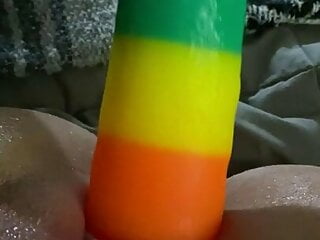 Masturbating, Masturbation, Rainbow, Big Clit