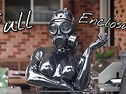 Latex Catsuit Gas Mask Enclosure