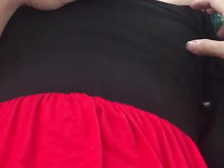 Wearing Tight Dress Cuming In Bra