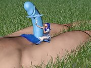 Munchkin Girl with Big Blue Cock