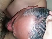 Grey haired daddy sucking his friend's cock