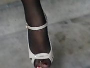 High heels sandals and nylon feet 2