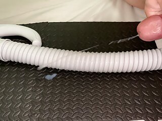 Small Penis Rubbing, Loving And Shooting A Load Of Cum On A Vacuum Hose