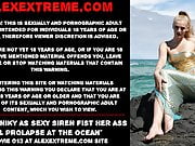 Kinky Niky as sexy siren fist her ass & prolapse at ocean