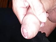 Fingering my precum soaked foreskin wanting to be tounged