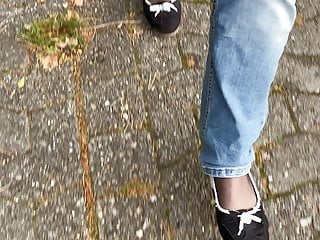 Heels Black Nylon video: Walk in low Heels and black Nylon
