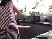 Mature mom ironing lingerie, amateur 