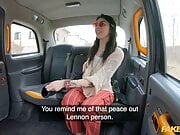 Fake Taxi Hippy chick gets a big dick deep inside her
