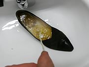 Piss in co-workers high heel