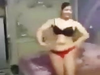 Arab wife dancing in bikini at bedroom