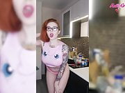 Busty Redhead Dances Naked on Kitchen - Soft Erotica