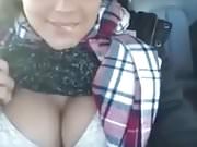 Amateur Shows Off Her Perfect Tits Whilst In The Carwash