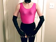 Leotard Sissy Shiny Striptease