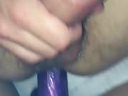Strap on fucking my husband with 10 inch dildo