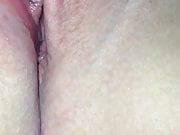 Wet pussy being licked close up