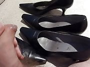 Cum in wifes high heel shoes, 2 pairs